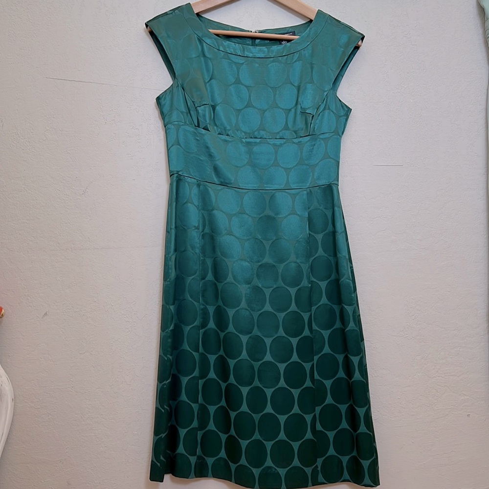 Green Satin Polkadot Dress
